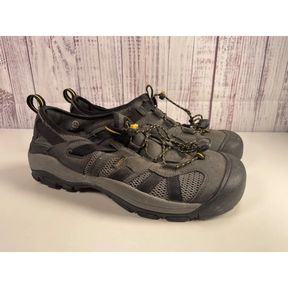 KEEN Leather Upper Hiking Comfort Shoes GDC 1112 Mens Size 13 Grey